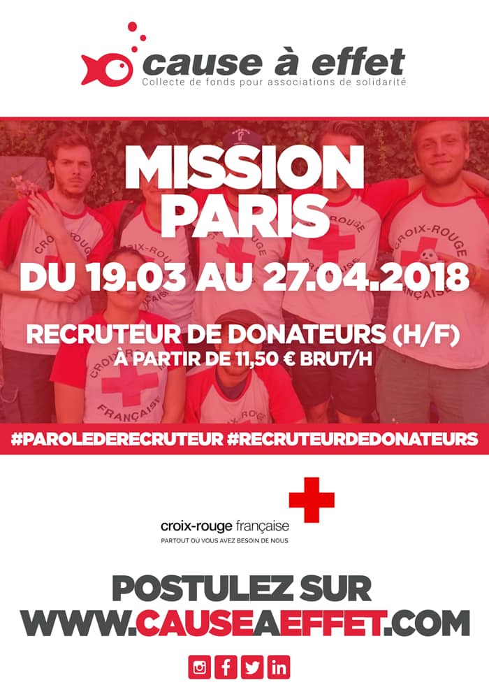 croix rouge francaise, recruteur de donateur