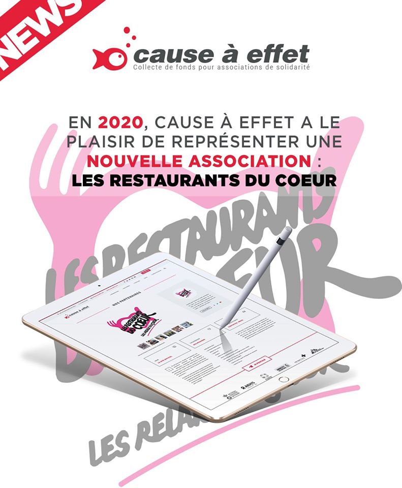 En 2020 Cause à Effet représente les Restos Du Coeur
