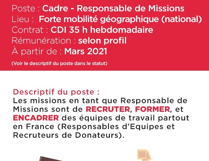 Offre d’emploi - Responsable de Missions - CDI